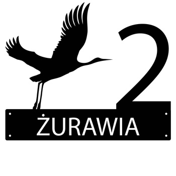 Numer na dom z żurawiem