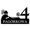 Numer na dom z motywem budynków
