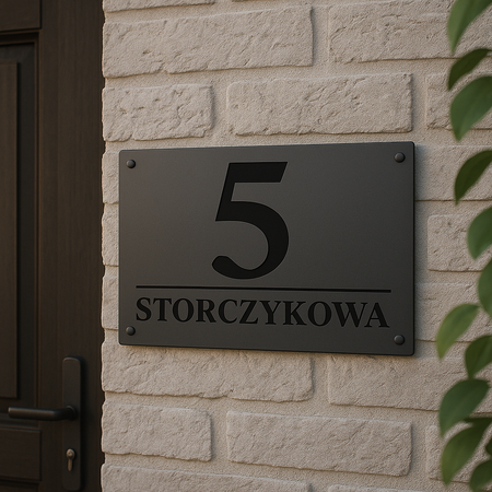 Numer na dom stal + plexy