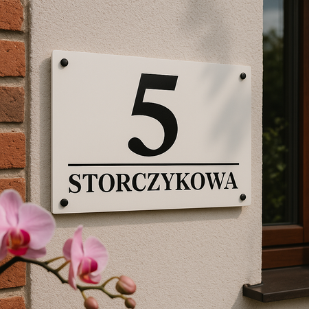 Numer na dom stal + plexy