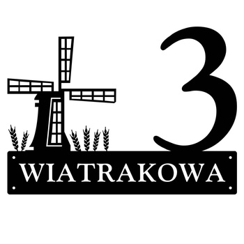 Numer na dom z wiatrakiem