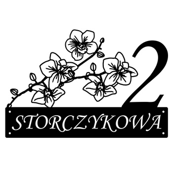 Numer na dom ze storczykiem