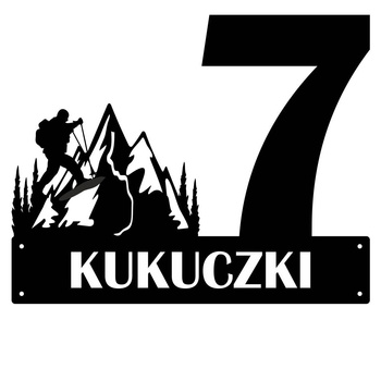 Numer na dom z motywem gór