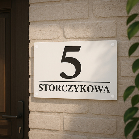 Numer na dom stal + plexy