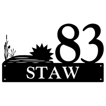 Numer na dom z grafiką  jeziora