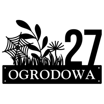 Numer na dom z grafiką  łąki