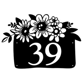 Numer na dom z kwiatami