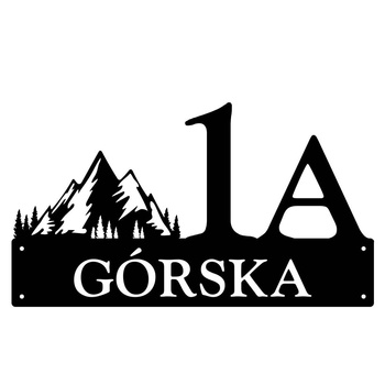 Numer na dom z motywem gór