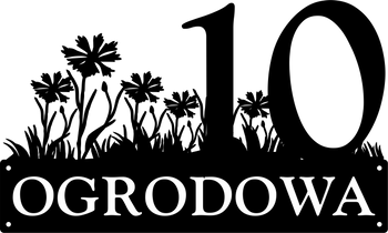 Numer na dom z kwiatami