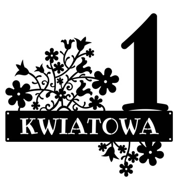 Numer na dom z kwiatami